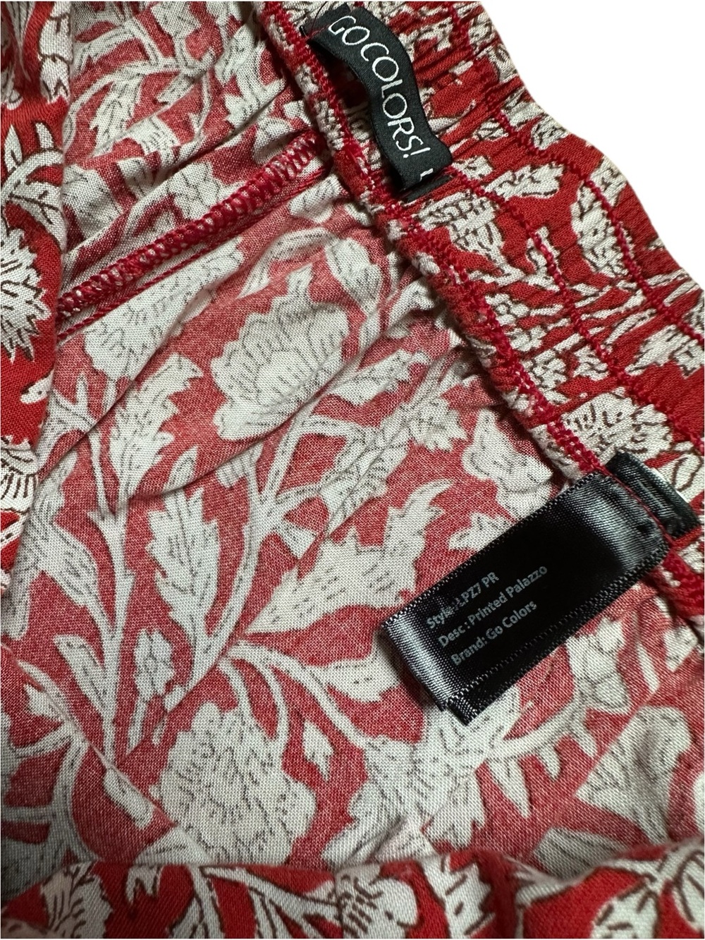 Red Floral Wide-Leg Pants - Picture 6 of 7